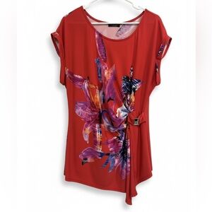 FYLO Red and Purple Floral Women's Blouse